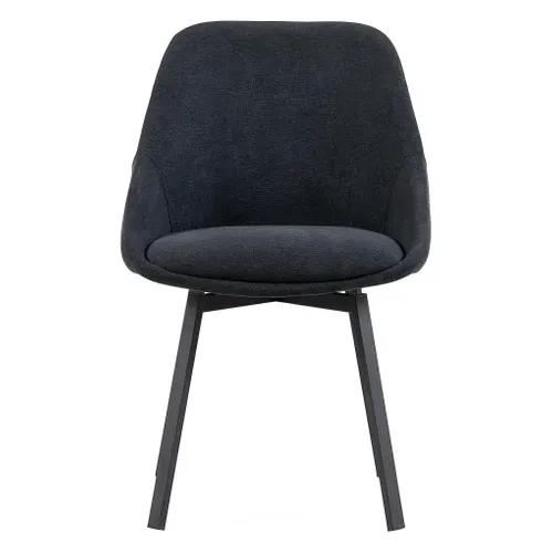 Lot de 2 chaises rotatives STORM tissu noir vue de face