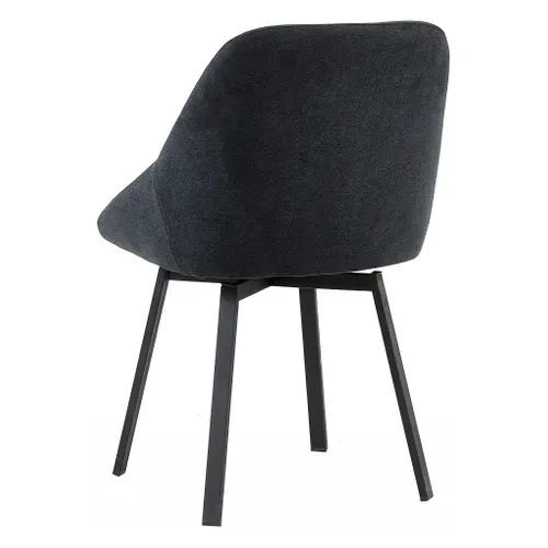 Lot de 2 chaises rotatives STORM tissu noir vue de derrière