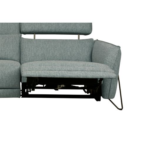 Canapé 3 places 2 relax électrique CALVINE tissu vert