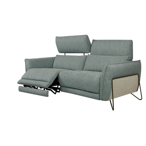 Canapé 3 places 2 relax électrique CALVINE tissu vert