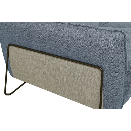 Canapé 3 places 2 relax électrique CALVINE tissu bleu