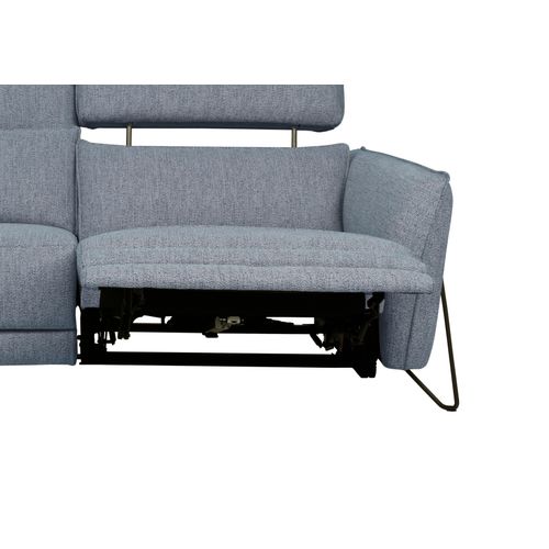 Canapé 3 places 2 relax électrique CALVINE tissu bleu