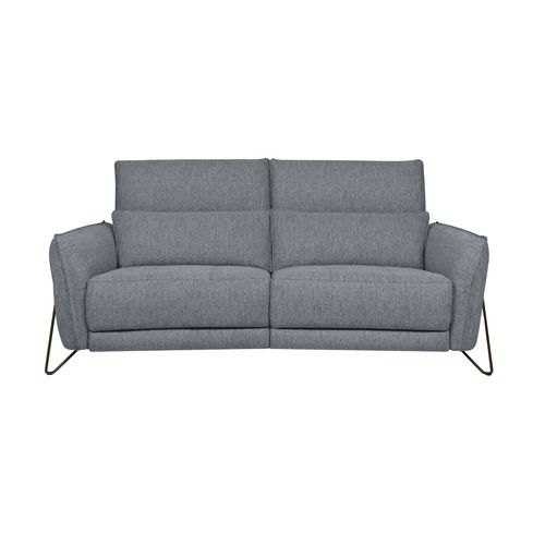 Canapé 3 places 2 relax électrique CALVINE tissu bleu