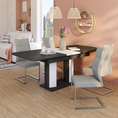 Chaise KIMI polyuréthane gris vue d'ambiance 1