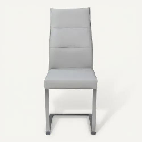 Chaise KIMI polyuréthane gris vue de face