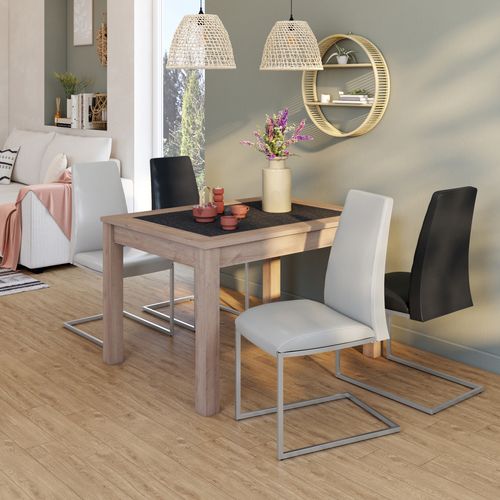 Chaise DIONE polyuréthane noir vue d'ambiance 1