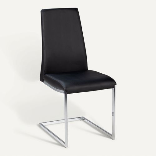 Chaise DIONE polyuréthane noir vue 3/4