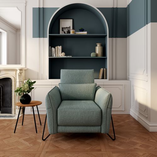 Fauteuil relax électrique CALVINE tissu vert