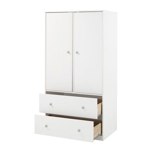 Armoire 2 portes 2 tiroirs BLOOM Blanc