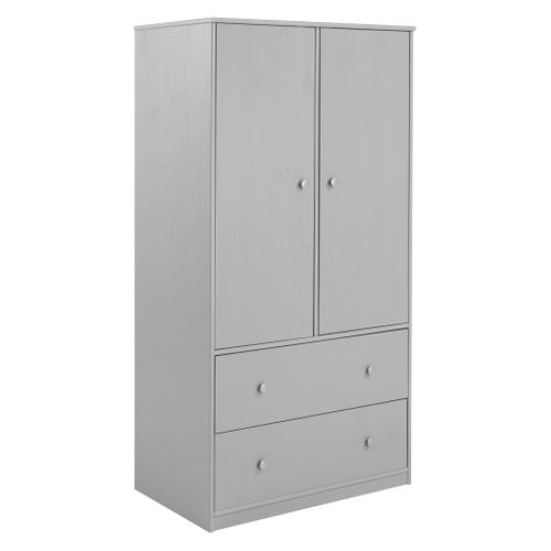 Armoire 2 portes 2 tiroirs BLOOM Gris