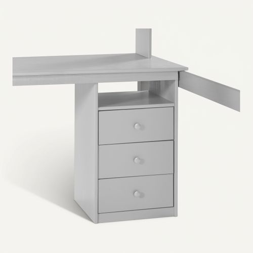 Caisson 3 tiroirs BLOOM Gris vue 3/4