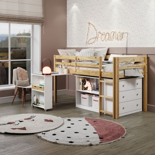 Option bureau pour lit mi-haut BLOOM Blanc