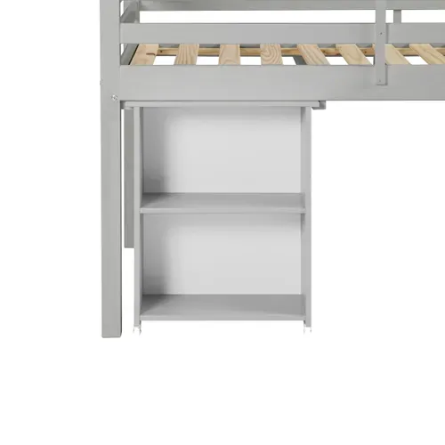 Option bureau pour lit mi-haut BLOOM Gris vue de face