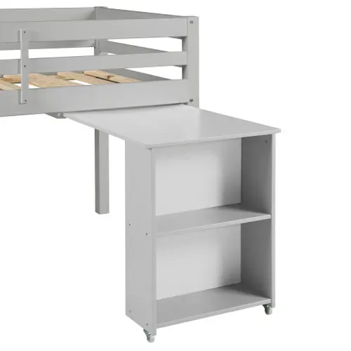 Option bureau pour lit mi-haut BLOOM Gris vue 3/4