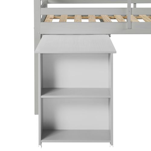 Option bureau pour lit mi-haut BLOOM Gris