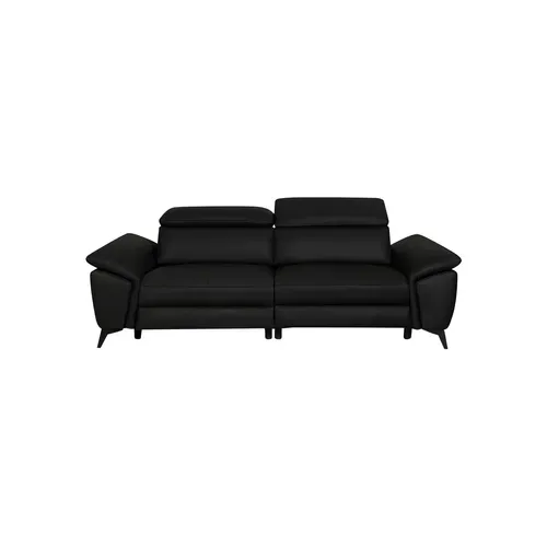 Canapé 3 places relax électrique NEWPORT II cuir et croûte de cuir noir