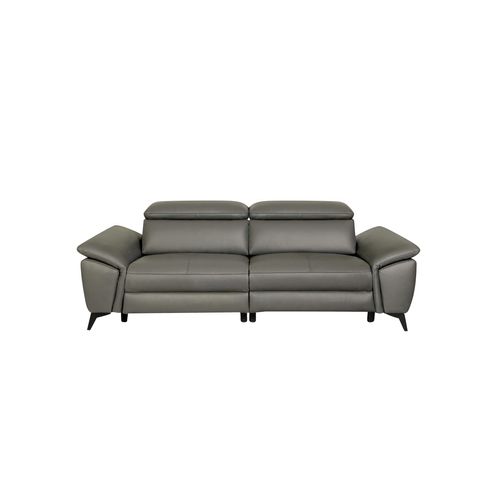 Canapé 2 places relax NEWPORT II cuir et croûte de cuir taupe