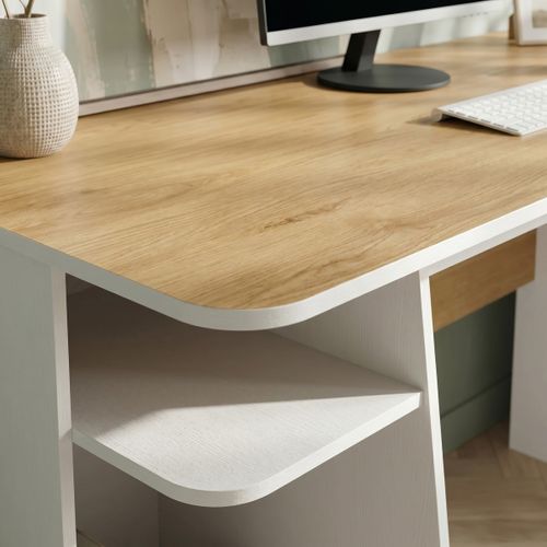 Bureau VOSS blanc et imitation chêne