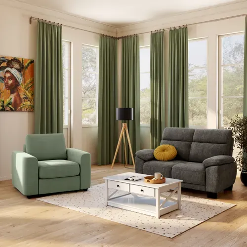 Canapé 2  places COAST II tissu marron