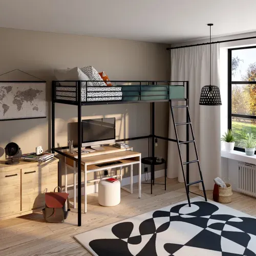 Mezzanine 90x190 cm URBAN métal noir