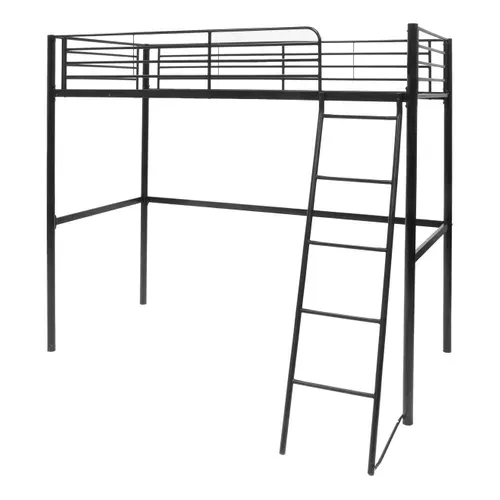 Mezzanine 90x190 cm URBAN métal noir vue de profil