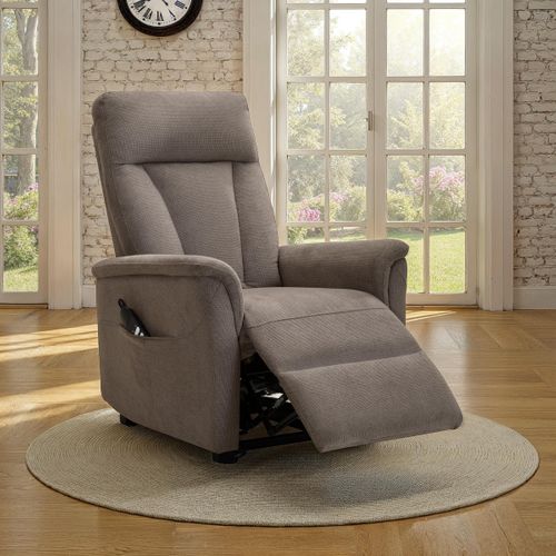 Fauteuil releveur 2 moteurs KENNY en tissu taupe