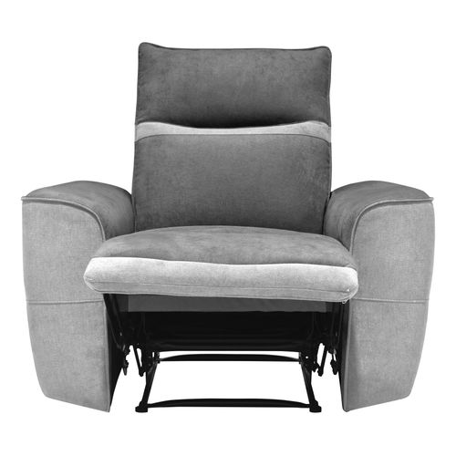 Fauteuil relax manuel TUCSON tissu gris foncé, gris clair vue de face