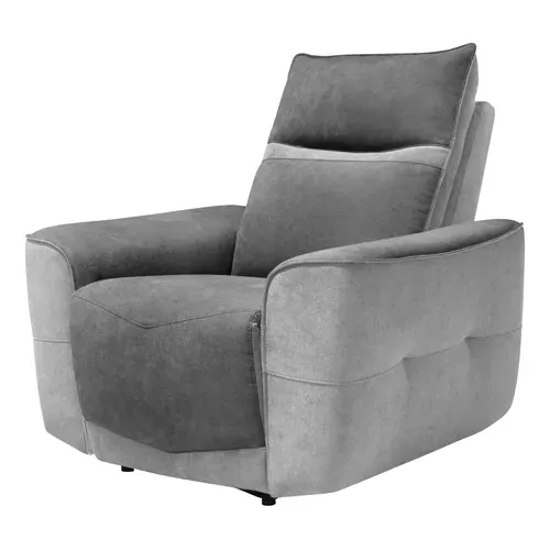 Fauteuil relax manuel TUCSON tissu gris foncé, gris clair vue de profil