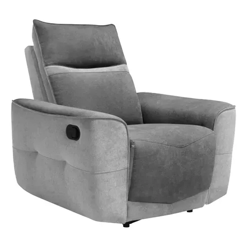 Fauteuil relax manuel TUCSON tissu gris foncé, gris clair