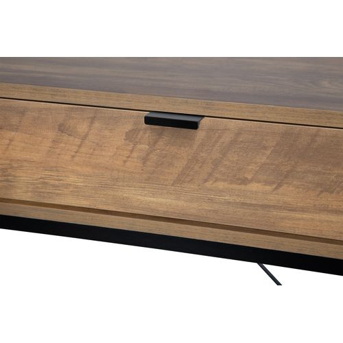 Console EVERGREEN 3 imitation chêne foncé et noir