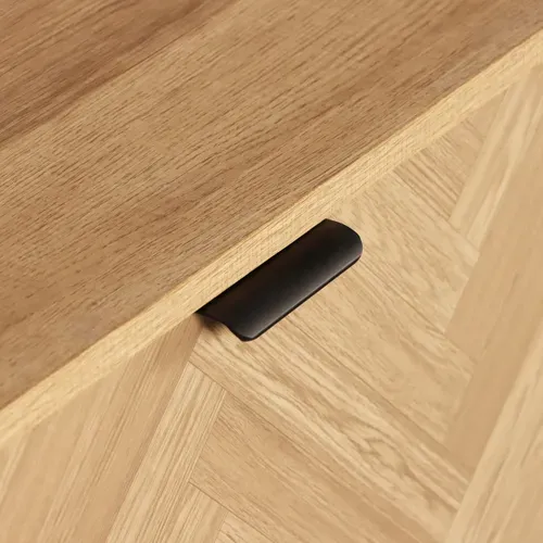 Buffet 3 portes L.195cm OMALLEY 2 Imitation chêne sonoma et noir vue détaillée