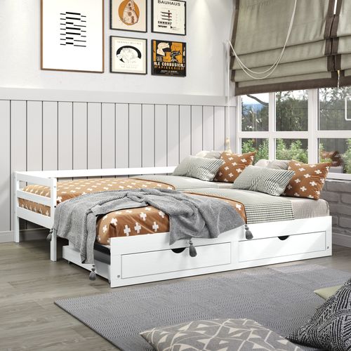 Lit extensible 90/180x190 cm BLOOM Blanc
