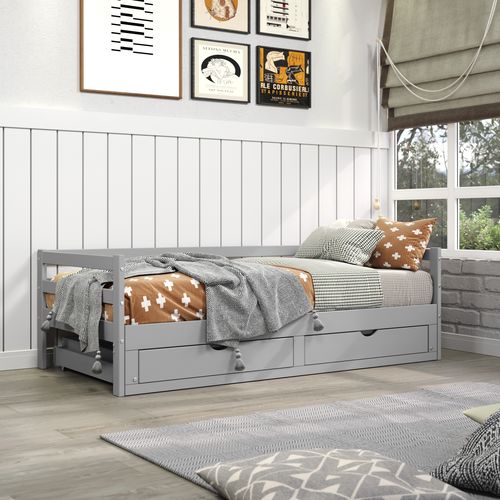 Lit extensible 90/180x190 cm BLOOM Gris