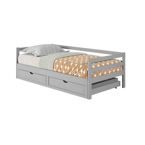 Lit extensible 90/180x190 cm BLOOM Gris