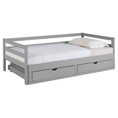 Lit extensible 90/180x190 cm BLOOM Gris