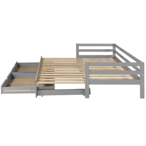 Lit extensible 90/180x190 cm BLOOM Gris