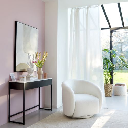 Console 2 tiroirs L.110cm MINA imitation marbre et acier