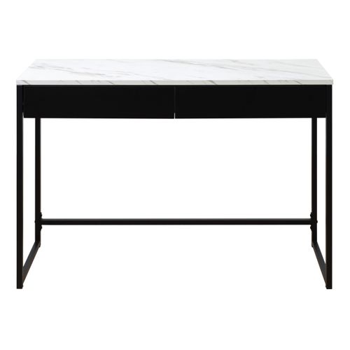 Console 2 tiroirs L.110cm MINA imitation marbre et acier