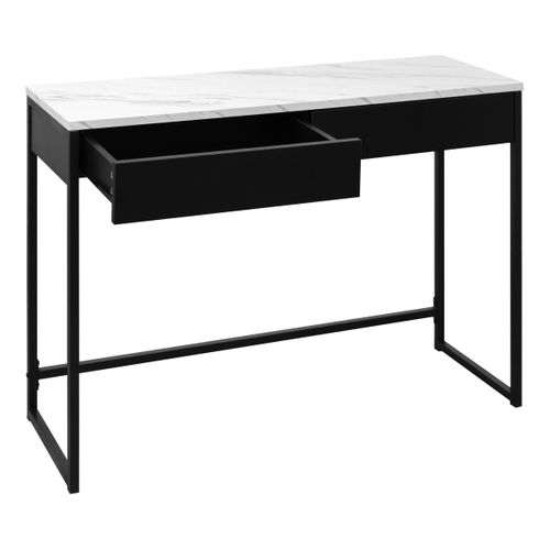 Console 2 tiroirs L.110cm MINA imitation marbre et acier