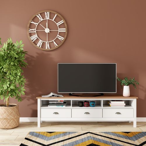 Meuble TV 3 tiroirs L.158 cm ROMANE vue d'ambiance 1