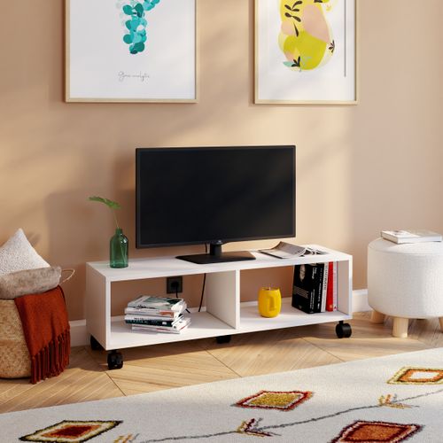 Meuble TV L. 90 cm COSTY Blanc