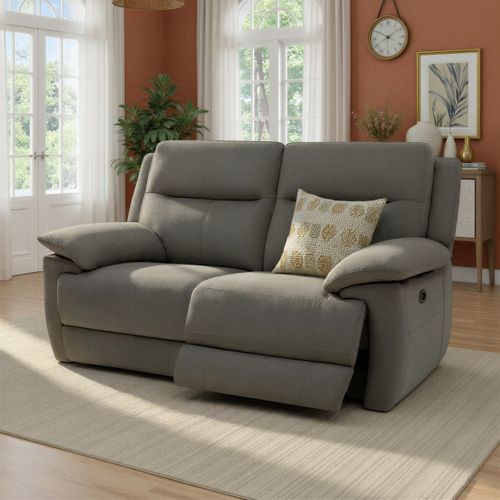 Canapé 2 places 2 relax électrique CURTISS III tissu gris foncé vue d'ambiance 1