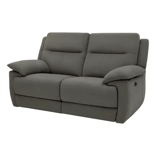 Canapé 2 places 2 relax électrique CURTISS III tissu gris foncé vue de profil