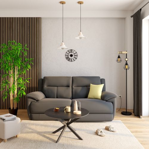 Canapé 3 places 2 relax électrique CURTISS III tissu gris foncé