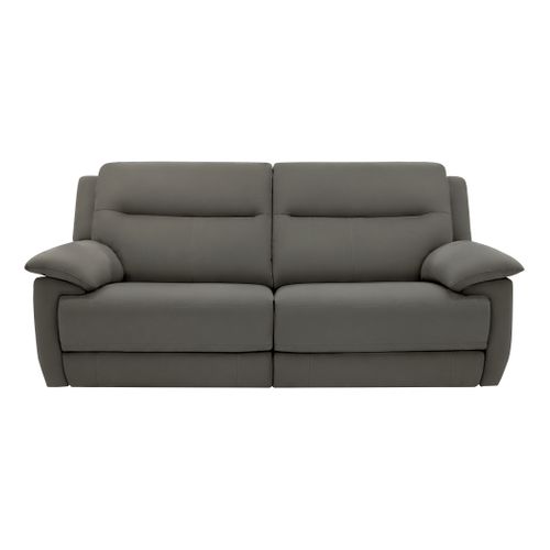 Canapé 3 places 2 relax électrique CURTISS III tissu gris foncé