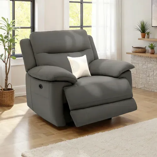 Fauteuil relax électrique CURTISS III tissu gris foncé vue d'ambiance 1
