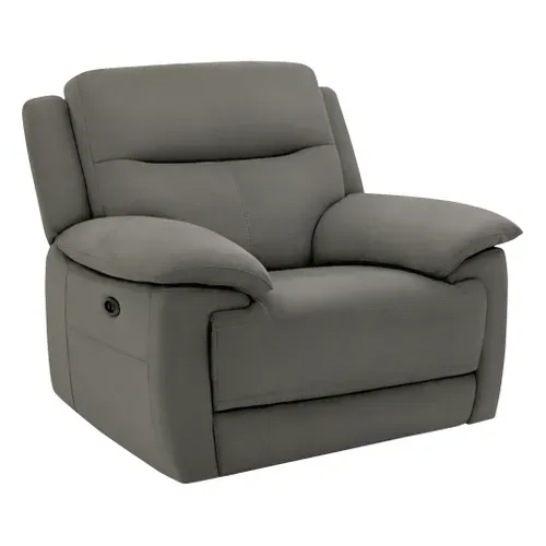 Fauteuil relax électrique CURTISS III tissu gris foncé vue 3/4