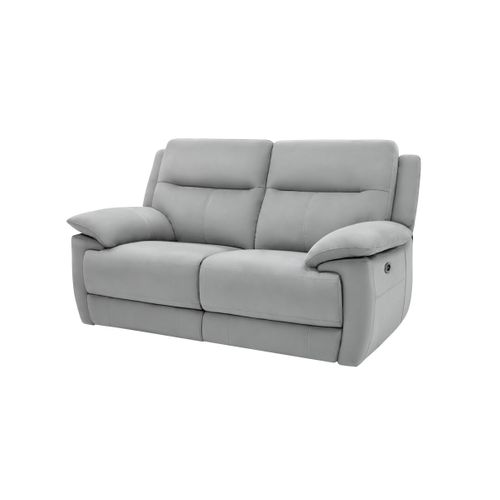 Canapé 2 places 2 relax électrique CURTISS III tissu gris clair