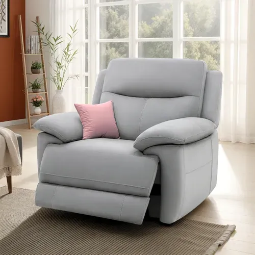 Fauteuil relax électrique CURTISS III tissu gris clair vue d'ambiance 1