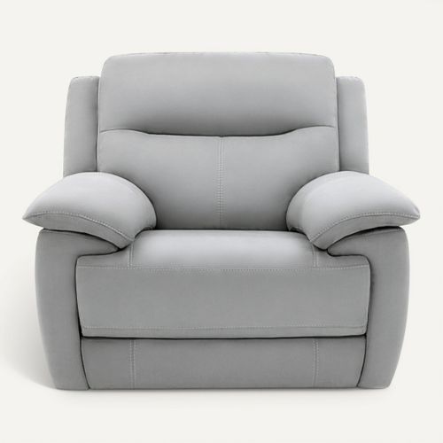 Fauteuil relax électrique CURTISS III tissu gris clair vue de face
